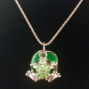 Betsy Johnson frog/lily pad necklace